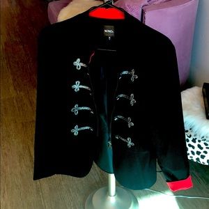 XOXO Military style jacket Black XL red cuffs